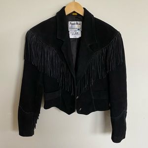 Black suede western style vintage jacket